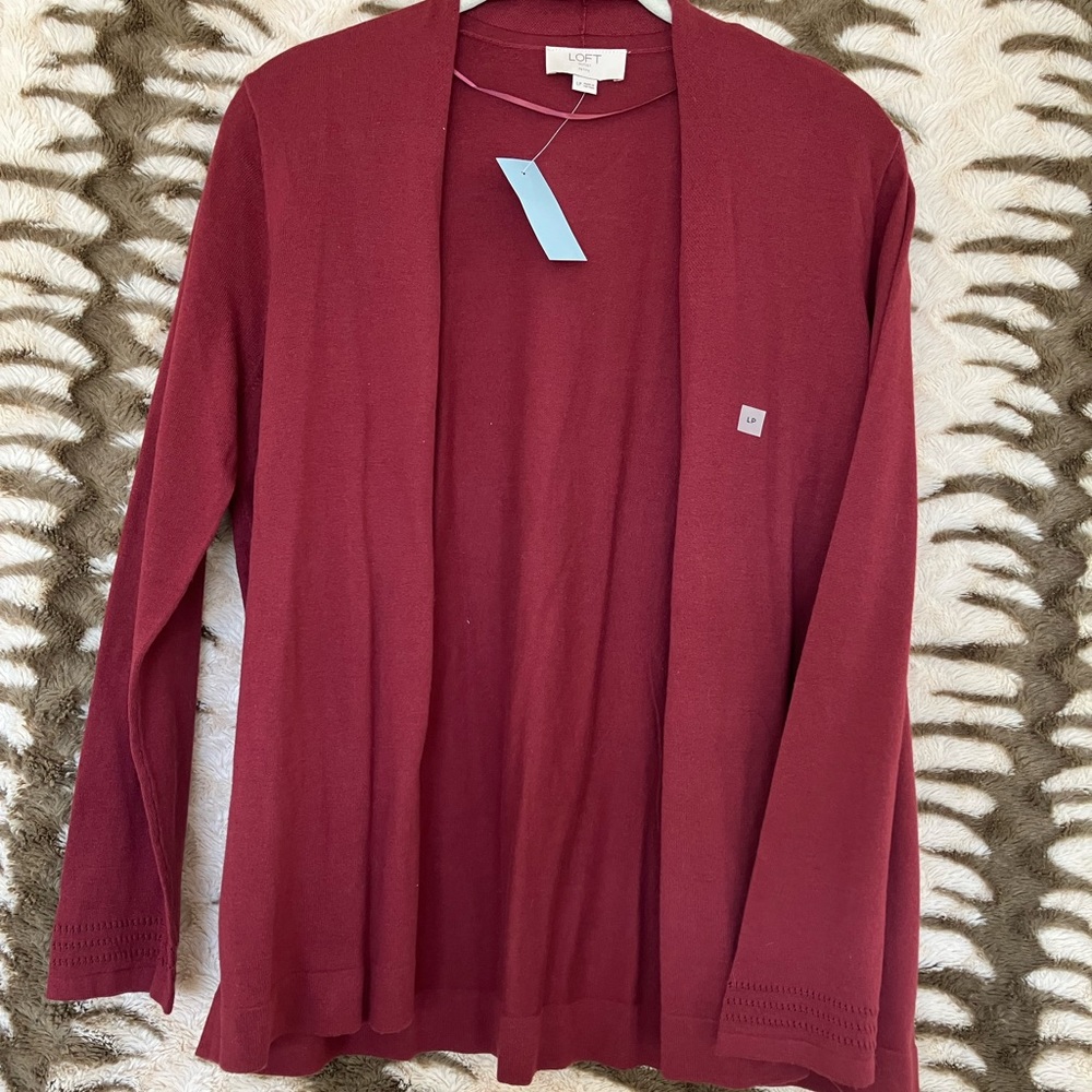 Loft Outlet Cardigan Petite Large Red NWT